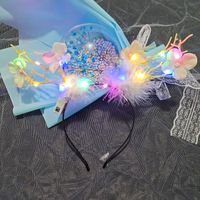 Cute Christmas Luminous Flower Antler Feather Hairband Wholesale sku image 11