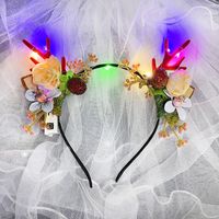 Cute Christmas Luminous Flower Antler Feather Hairband Wholesale sku image 19