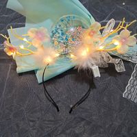 Cute Christmas Luminous Flower Antler Feather Hairband Wholesale sku image 12