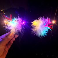 Cute Christmas Luminous Flower Antler Feather Hairband Wholesale sku image 2