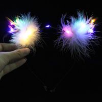 Cute Christmas Luminous Flower Antler Feather Hairband Wholesale sku image 5