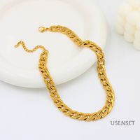 Fashion Solid Color Stainless Steel Plating Chain Necklace 1 Piece main image 4