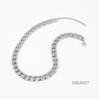 Fashion Solid Color Stainless Steel Plating Chain Necklace 1 Piece main image 3