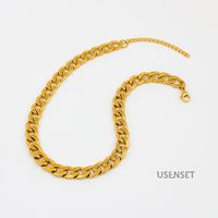 Fashion Solid Color Stainless Steel Plating Chain Necklace 1 Piece sku image 2
