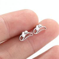 Fashion Hat Bow Knot Stainless Steel Irregular Plating Hollow Out Ear Studs 1 Pair main image 5