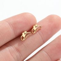 Fashion Hat Bow Knot Stainless Steel Irregular Plating Hollow Out Ear Studs 1 Pair main image 1