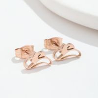 Fashion Hat Bow Knot Stainless Steel Irregular Plating Hollow Out Ear Studs 1 Pair main image 2