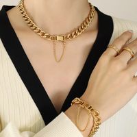 Wholesale Fashion Geometric Titanium Steel Plating Bracelets Necklace main image 1