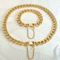Wholesale Fashion Geometric Titanium Steel Plating Bracelets Necklace main image 3