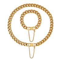 Wholesale Fashion Geometric Titanium Steel Plating Bracelets Necklace main image 4