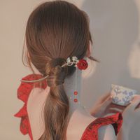 Élégant Style Simple Gland Fleur Alliage Placage Fleurs Perles En Épingle À Cheveux main image 1