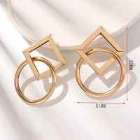 Retro Round Square Metal Copper Plating Women's Earrings 1 Pair sku image 5