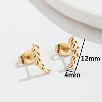 Fashion Leaves Stainless Steel Plating Hollow Out Ear Studs 1 Pair main image 4