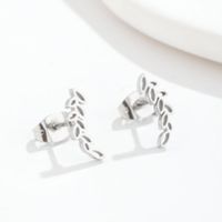 Fashion Leaves Stainless Steel Plating Hollow Out Ear Studs 1 Pair sku image 1