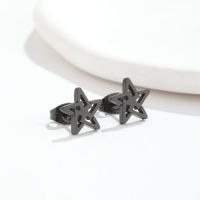 Fashion Pentagram Stainless Steel Plating Hollow Out Ear Studs 1 Pair sku image 2