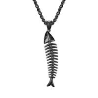 Fashion Fish Bone Stainless Steel Polishing Pendant Necklace 1 Piece sku image 6
