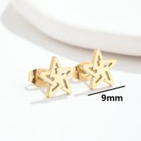 Fashion Pentagram Stainless Steel Plating Hollow Out Ear Studs 1 Pair main image 5