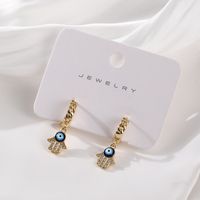 1 Pair Fashion Moon Plating Alloy Zircon Earrings sku image 2