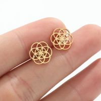Fashion Flower Stainless Steel Plating Hollow Out Ear Studs 1 Pair main image 1