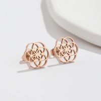 Fashion Flower Stainless Steel Plating Hollow Out Ear Studs 1 Pair main image 5