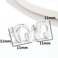 Fashion Notes Stainless Steel Asymmetrical Plating Hollow Out Ear Studs 1 Pair main image 3