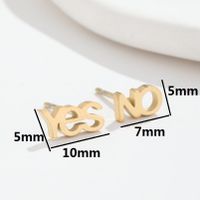 Fashion Letter Stainless Steel Asymmetrical Plating Hollow Out Ear Studs 1 Pair main image 4