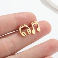 Fashion Notes Stainless Steel Asymmetrical Plating Hollow Out Ear Studs 1 Pair main image 1