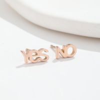 Fashion Letter Stainless Steel Asymmetrical Plating Hollow Out Ear Studs 1 Pair main image 5