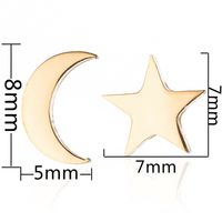 Fashion Star Moon Stainless Steel Asymmetrical Plating Ear Studs 1 Pair main image 4