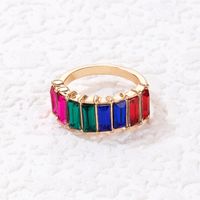 Fashion Geometric Alloy Gold Plated Zircon Unisex Rings 1 Piece sku image 2