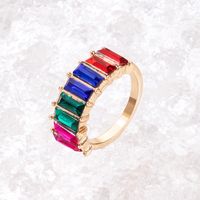 Fashion Geometric Alloy Gold Plated Zircon Unisex Rings 1 Piece main image 4