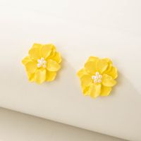 1 Pair Simple Style Flower Three-dimensional Alloy Ear Studs main image 7