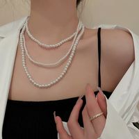 Französische Art Runden Perle Überzug Frau Halskette sku image 29
