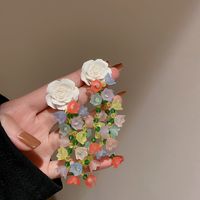 1 Pair Elegant Sweet Flower Tassel Mixed Materials Earrings sku image 23