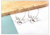 Fashion Heart Shape Flower Stainless Steel Plating Drop Earrings 1 Pair main image 8
