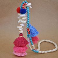 1 Piece Fashion Tassel Artificial Crystal Turquoise Shell Beaded Women's Pendant Necklace sku image 4