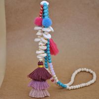 1 Piece Fashion Tassel Artificial Crystal Turquoise Shell Beaded Women's Pendant Necklace sku image 6