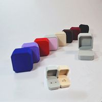 Fashion Solid Color Flocking Jewelry Boxes 1 Piece main image 1
