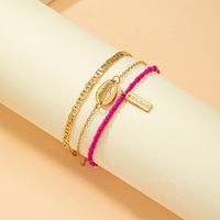 Vacation Letter Shell Beaded Alloy Women's Anklet 1 Set main image 1