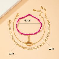 Vacation Letter Shell Beaded Alloy Women's Anklet 1 Set main image 4