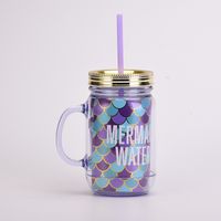 Double-layer Letter Straw Portable Large Capacity Plastic Cup sku image 4