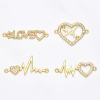 1 Piece Copper Zircon Electrocardiogram Heart Shape Simple Style main image 6