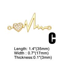 1 Piece Copper Zircon Electrocardiogram Heart Shape Simple Style main image 3