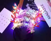 Cute Christmas Luminous Flower Antler Feather Hairband Wholesale sku image 1