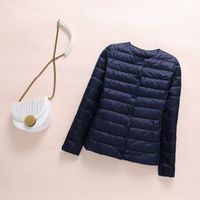 Women's Fashion Solid Color Single Breasted Coat Down Jacket main image 5