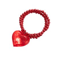 Retro Heart Shape Plastic Beaded Unisex Pendant Necklace sku image 1