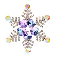 Elegant Snowflake Metal Inlay Rhinestones Unisex Brooches sku image 2