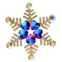 Elegant Snowflake Metal Inlay Rhinestones Unisex Brooches sku image 3