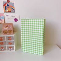 Tide Korean Style Color Plaid Kraft Paper Gift Packaging Paper Bag sku image 1