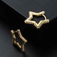 Fashion Pentagram Copper Plating Zircon Earrings 1 Pair main image 3
